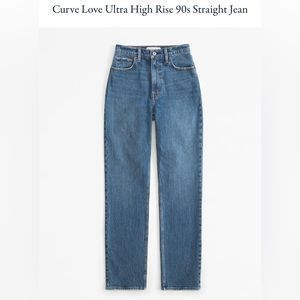 Abercrombie & Fitch Curve Love Ultra High Rise 90s straight jeans 28s